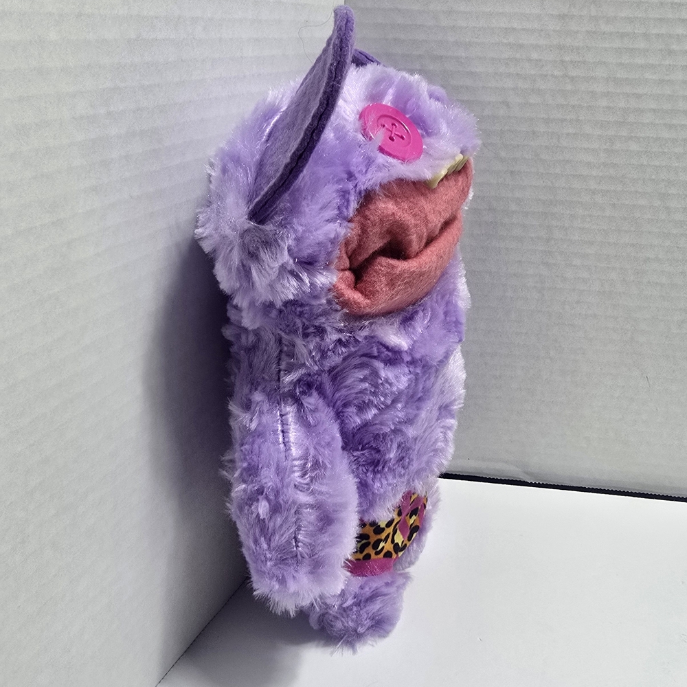 Fuzzy Purple Monster Plush with Pink Accents Fuggler - Picture 7 of 10